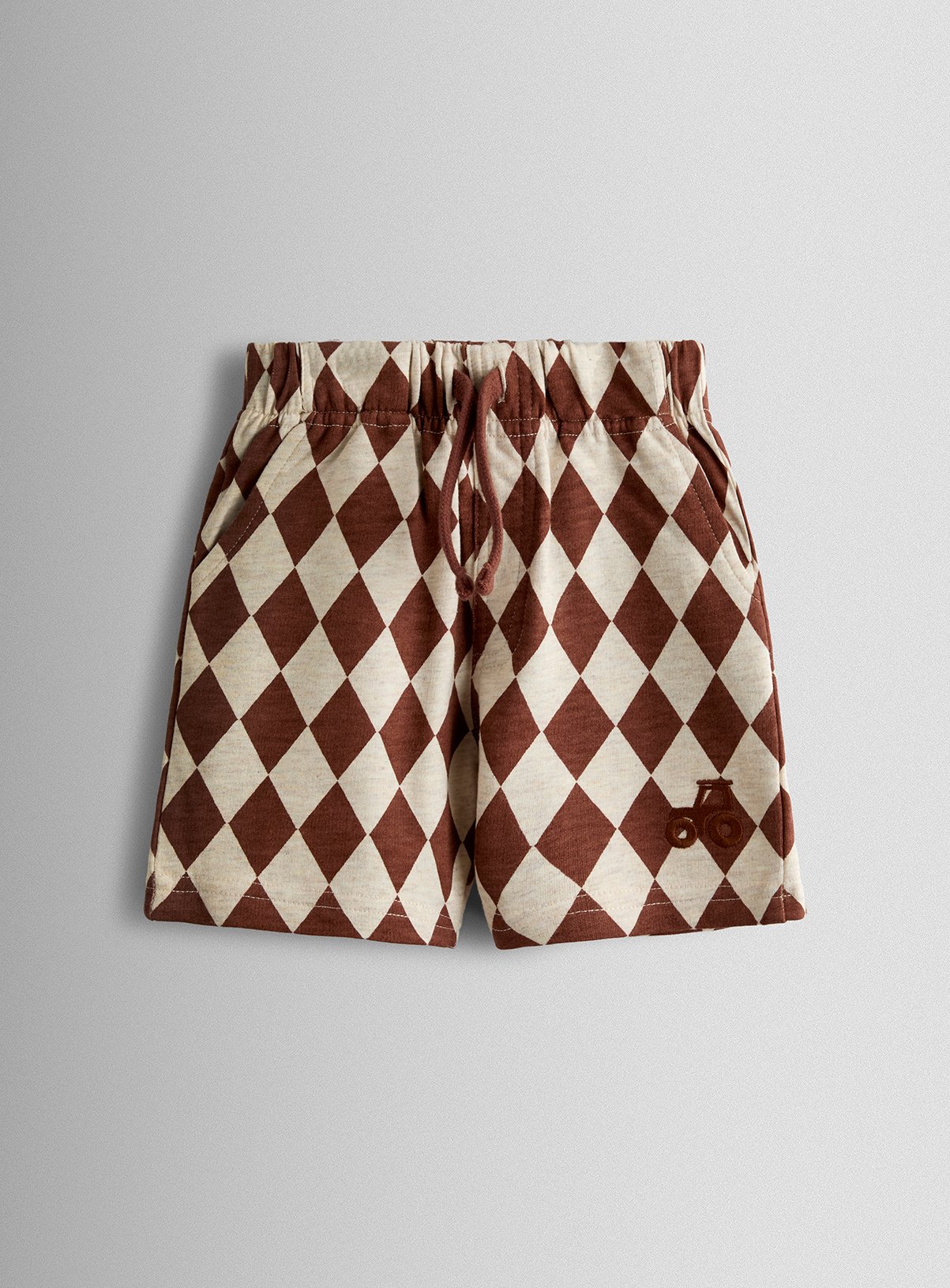 JOJO MAMAN BÉBÉ 2 Pack Checkerboard & Plain Shorts 2-3 Years - Image 2 thumbnail